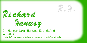 richard hanusz business card